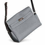 Kelly Messenger messenger bag large size, linen blue Togo Leather, Pre-order Togo calfskin messenger bag. - Flap with swivel hardware - Large — Distinctive Hand-Carry Bag