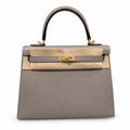 Kelly 25cm Epsom Leather with Gold Buckle Handmade — Elegant Structured Carry Style