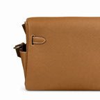 Kelly Messenger messenger bag for men and women, earthy Silver Buckle, imported leather, all-steel hand-waxed thread, the best value for money on — Refined Top-Handle Bag
