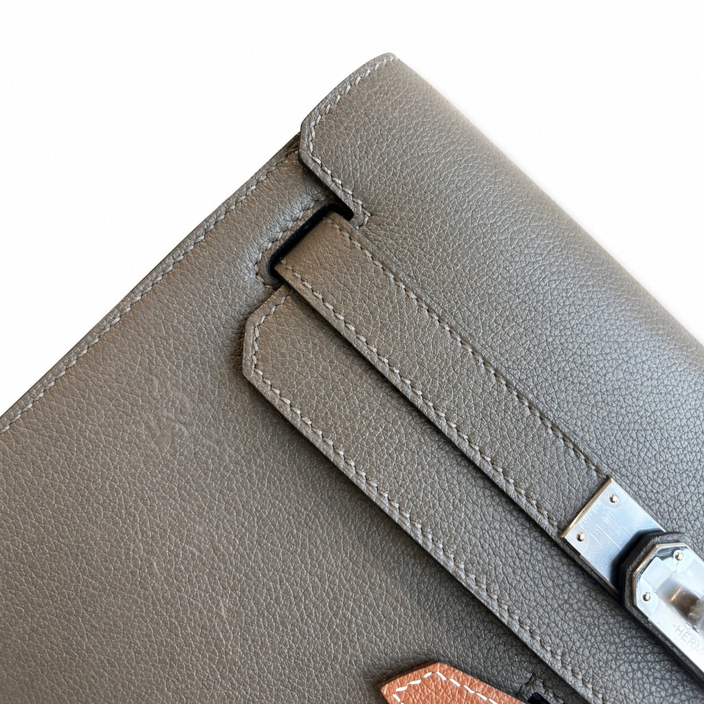 Kelly Depeches 25cm Evercolor Leather with Shoulder Strap — Convertible Clutch