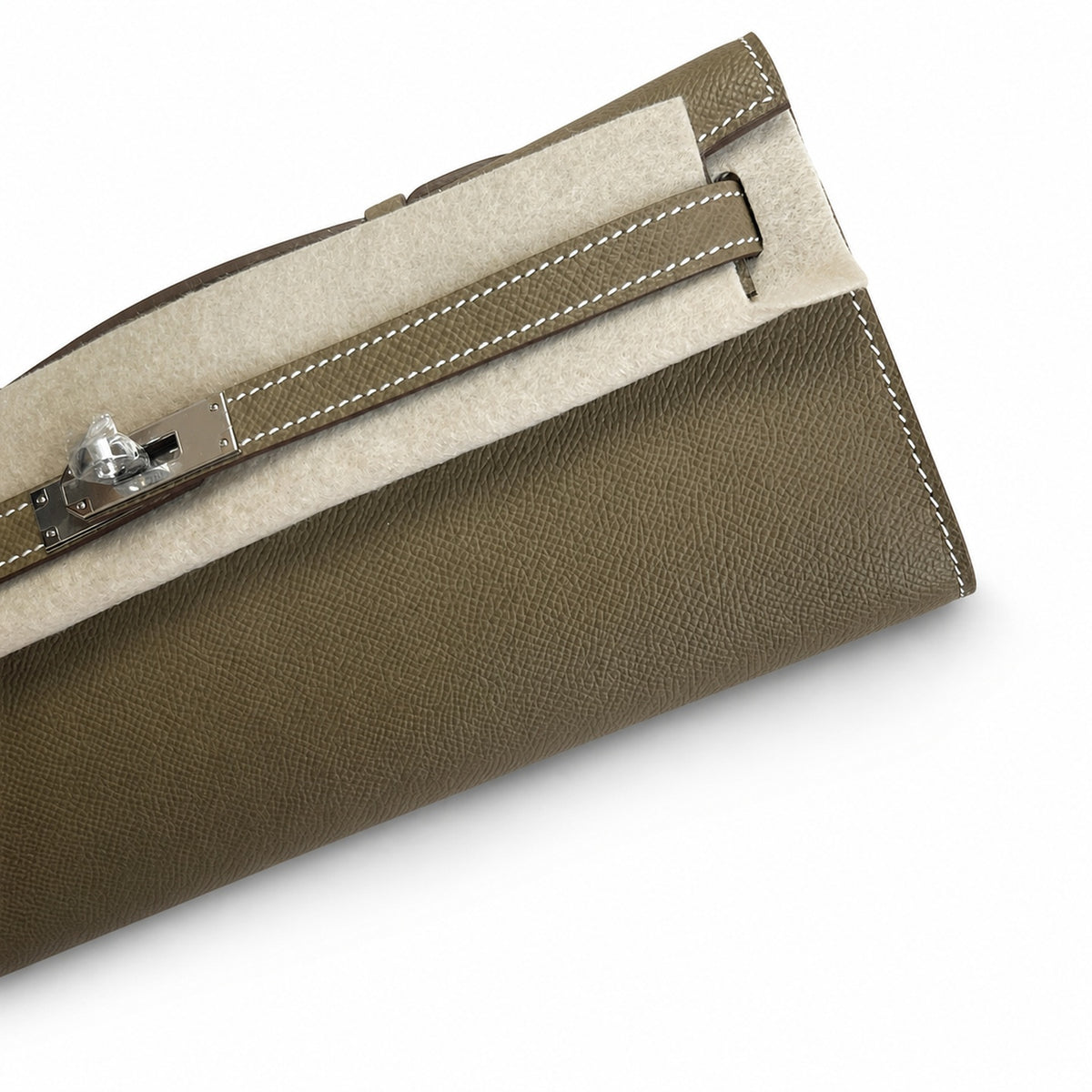 Kelly Cut 31 Clutch Epsom Leather Elephant Gray — Elegant Hand-Carry Clutch