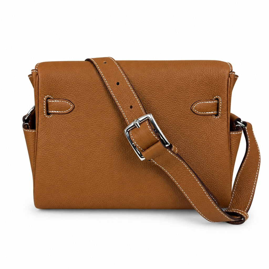Kelly Messenger messenger bag for men and women, earthy Silver Buckle, imported leather, all-steel hand-waxed thread, the best value for money on — Refined Top-Handle Bag