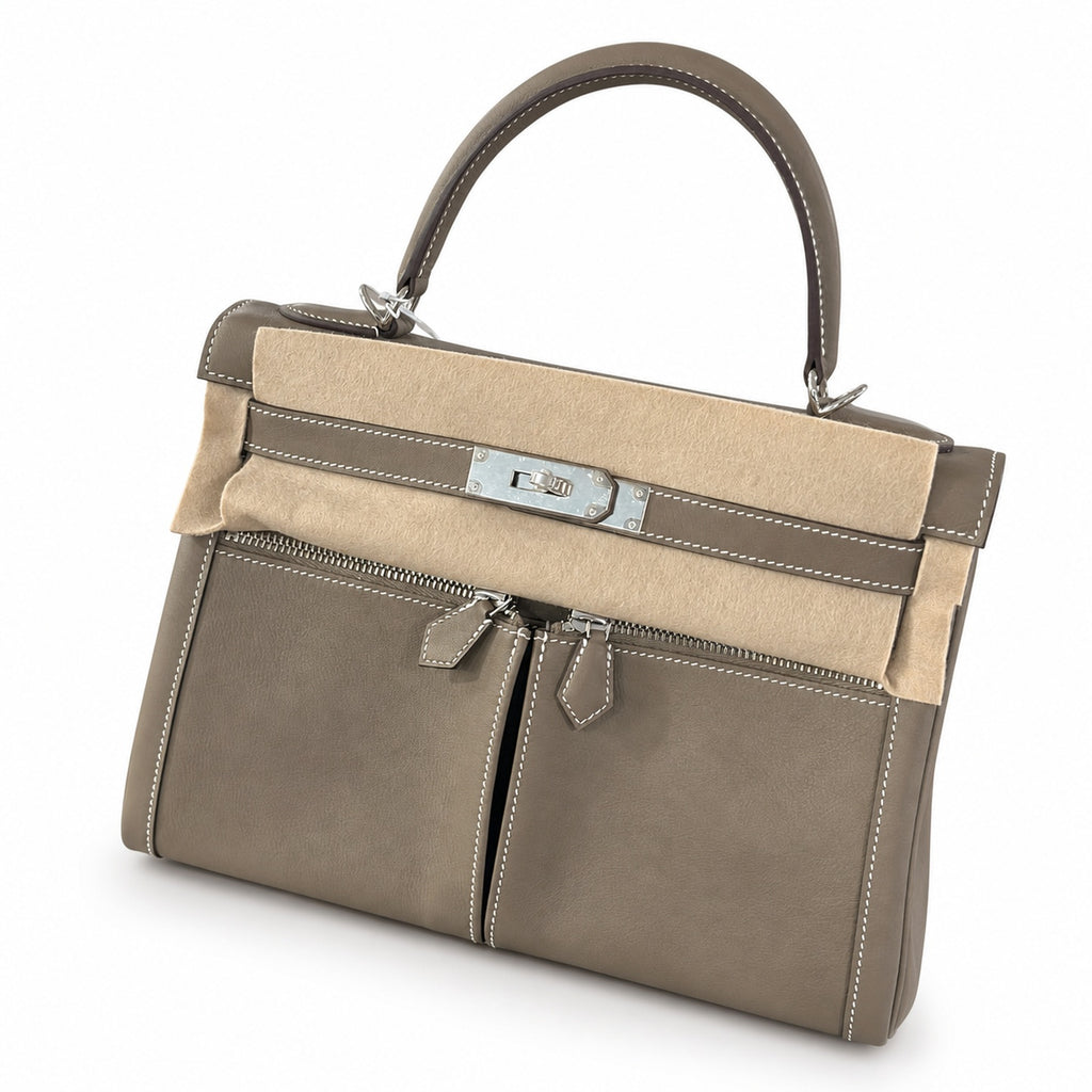 Kelly Lakis 32cm pomari Swift Italian imported Swift Leather — Polished Structured Bag