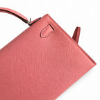 handmade Mini Kelly II 19cm imported Epsom Leather Milkshake Powder Silver Buckle — Versatile Mini Carry Design