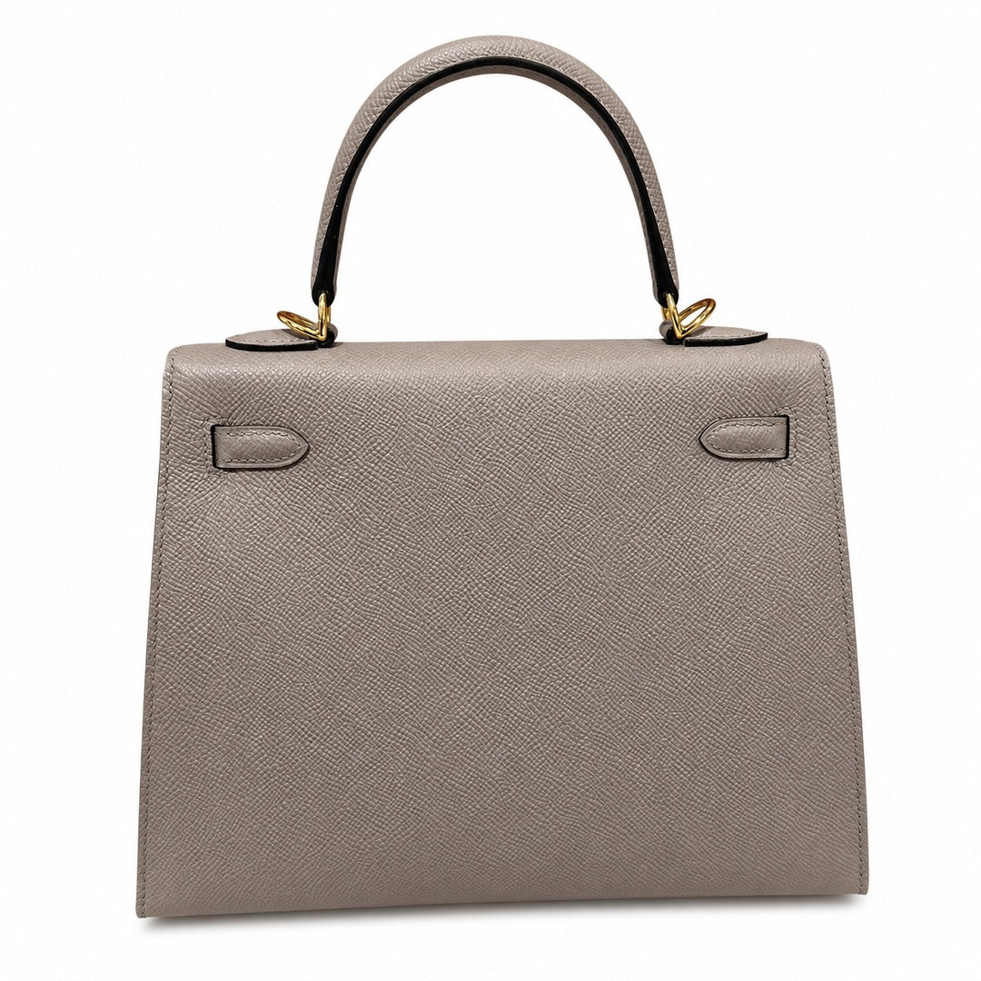 Kelly 25cm Epsom Leather with Gold Buckle Handmade — Elegant Structured Carry Style