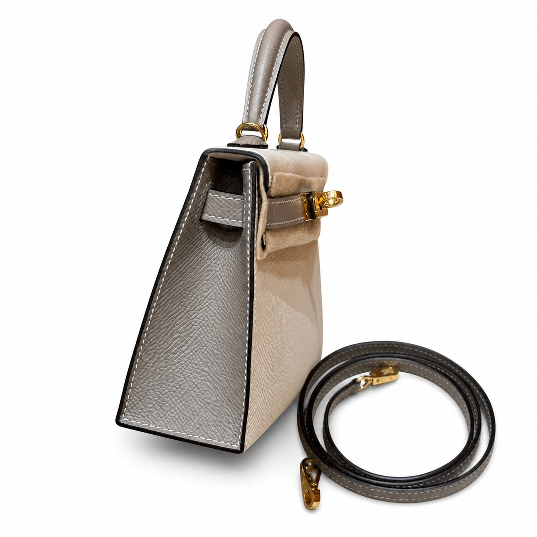 Mini Kelly II 5.5cm Epsom Leather with Gold Hardware — Timeless Mini Top-Handle Design