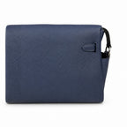 Kelly Messenger messenger bag for men and women, sapphire blue Silver Buckle, imported leather, all-steel hand-waxed thread, the best value for — Structured Top-Handle Handbag