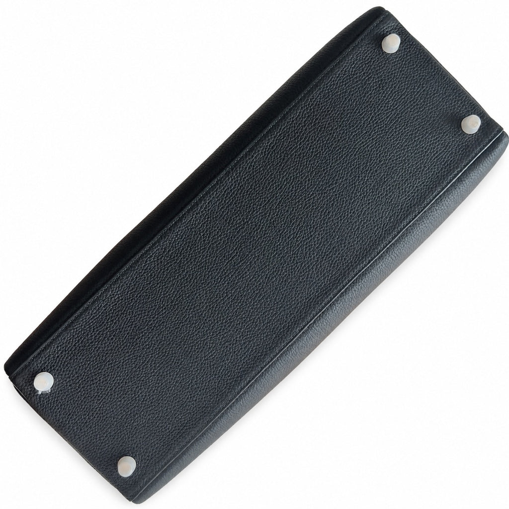 Kelly 40cm in Black Togo Leather with Gold Buckle Handmade — Sophisticated Carry Design