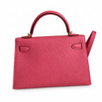 handmade Mini Kelly II 19cm imported Epsom Leather new lipstick powder Gold Buckle — Distinctive Petite Bag