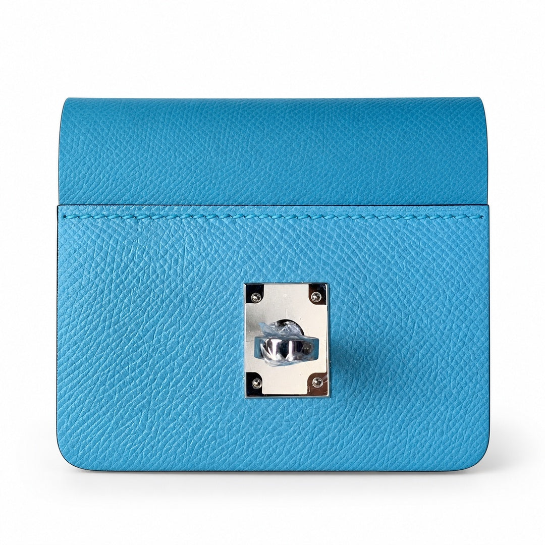 Kelly 25 northern blue color matching Epsom Silver Buckle handmade — Classic Hand-Carry Silhouette