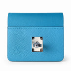 Classic Hand-Carry Silhouette: Kelly 25 northern blue color matching Epsom Silver Buckle handmade