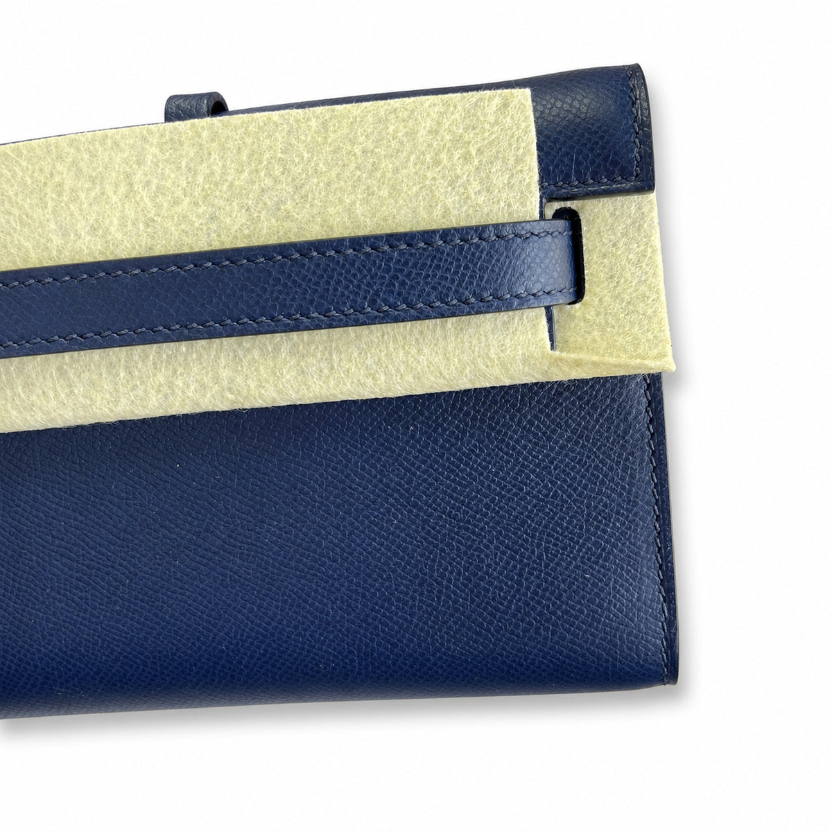 Kelly Cut 31 Clutch Epsom Leather Dark Blue — Slim Evening Clutch