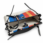 Elegant Canvas-and-Leather Bag: Herbag 31cm Saddle-Inspired Canvas Body with Leather Handle and Shoulder Strap