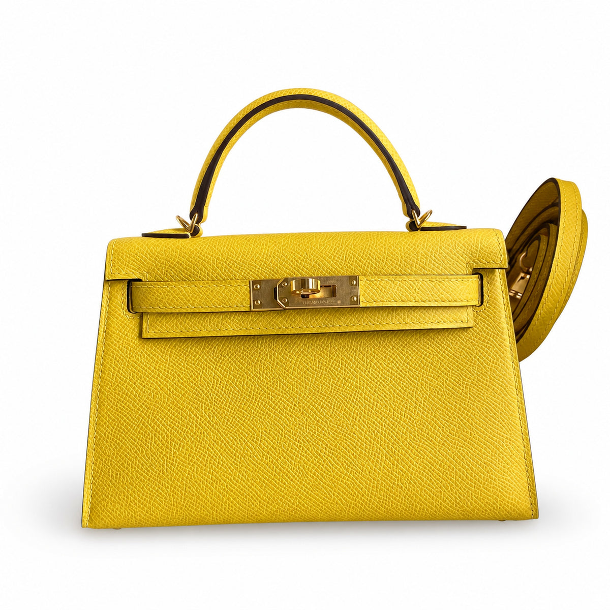 handmade Mini Kelly II 19cm imported Epsom Leather Naples Gold Buckle — Versatile Mini Carry Design