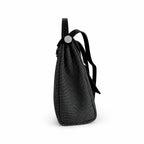 Herbag 31cm Saddle-Inspired Canvas Body with Leather Handle and Shoulder Strap — Structured Canvas Shoulder Bag with Leather Trim