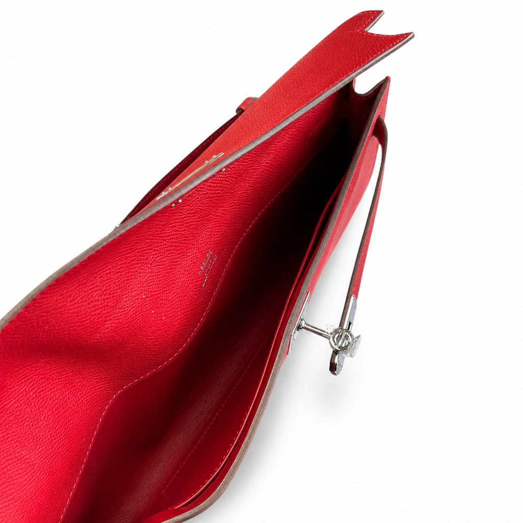 Kelly Cut 31 Clutch Epsom Leather Red — Versatile Flat Handbag
