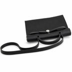 Sophisticated Canvas Carryall: Herbag 31cm Saddle-Inspired Canvas Body with Leather Handle and Shoulder Strap