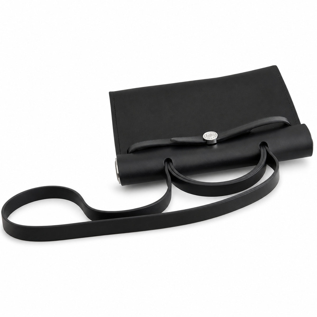 Sophisticated Canvas Carryall: Herbag 31cm Saddle-Inspired Canvas Body with Leather Handle and Shoulder Strap