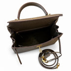 Kelly 28cm in Elephant Gray Epsom Leather with Gold Buckle Handmade — Versatile Structured Bag