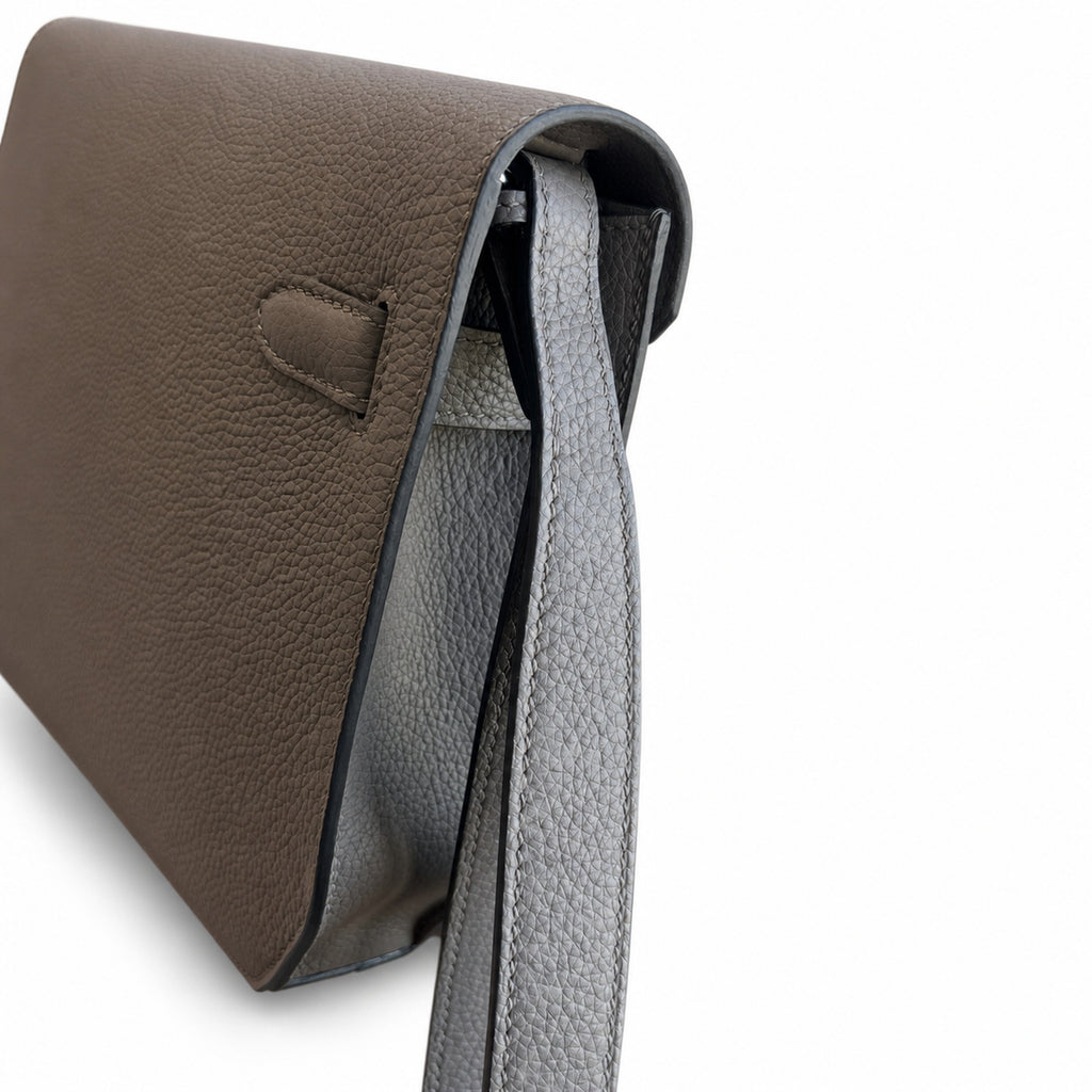 Kelly Depeches 25cm Togo Leather with Shoulder Strap — Sophisticated Compact Carry