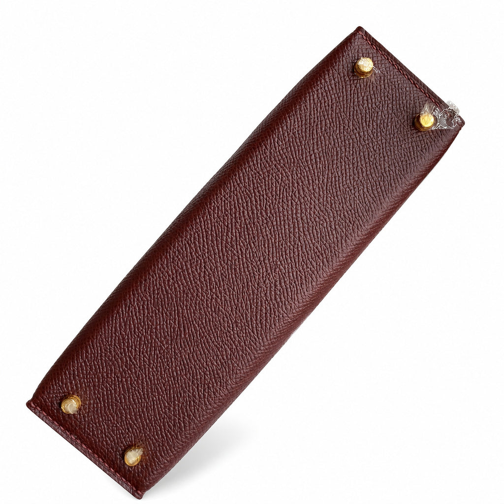 handmade Mini Kelly II 19cm imported Epsom Leather Hermès Red Gold Buckle — Elegant Compact Carry Style