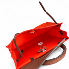 Refined Leather-Trimmed Shoulder Bag: Herbag 31cm Saddle-Inspired Canvas Body with Leather Handle and Shoulder Strap