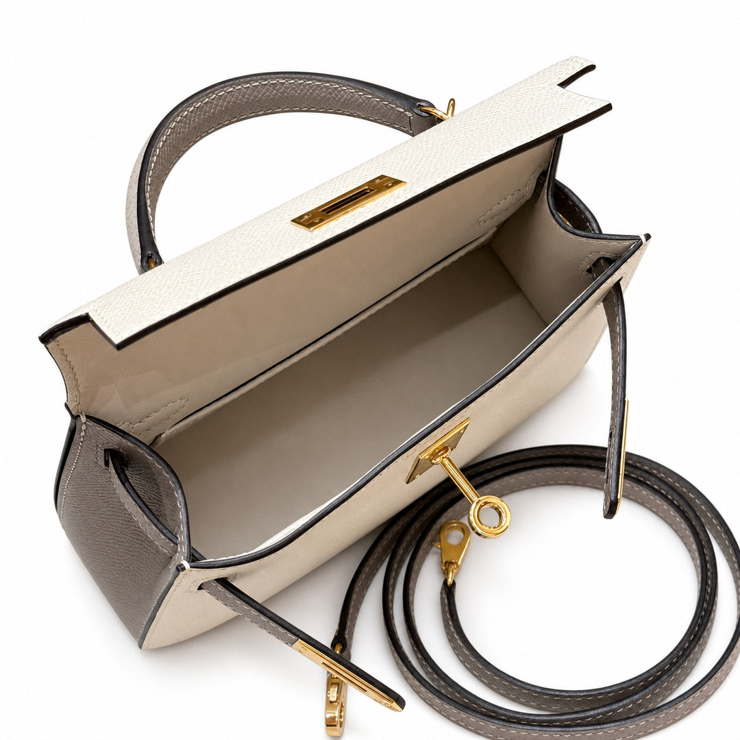 Mini Kelly II 5.5cm Epsom Leather with Gold Hardware — Timeless Mini Top-Handle Design