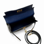 Mini Kelly II 19cm in Black Epsom Leather with Gold Buckle — Polished Compact Handbag