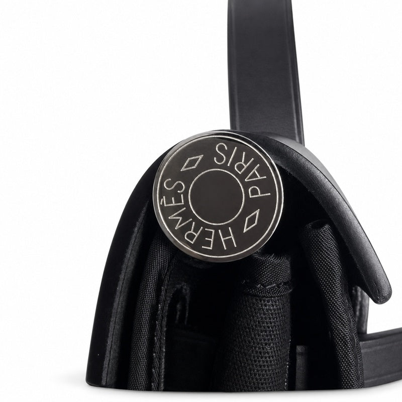 Refined Saddle-Inspired Carry Design: Herbag 31cm Saddle-Inspired Canvas Body with Leather Handle and Shoulder Strap