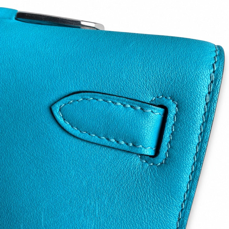 , semi-handmade Kelly cut 31 color Gold and Silver Buckle, beeswax thread sewing process ~ Swift Leather ~ pure steel hardware ~ very classic — Elegant Hand-Carry Clutch