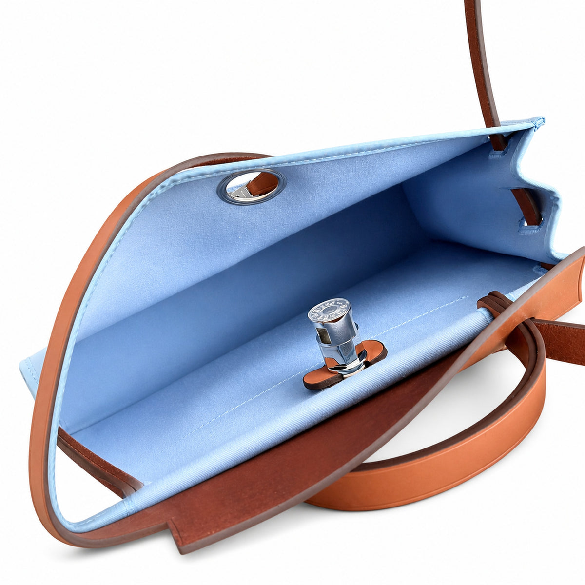 Herbag 31cm Saddle-Inspired Canvas Body with Leather Handle and Shoulder Strap — Timeless Saddle-Influenced Bag
