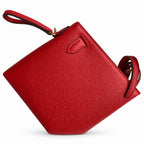 handmade Mini Kelly II 19cm imported Epsom Leather flag Red Gold Buckle — Distinctive Petite Bag