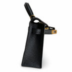 Mini Kelly II 19cm Epsom Leather Black Gold Buckle — Refined Mini Handbag