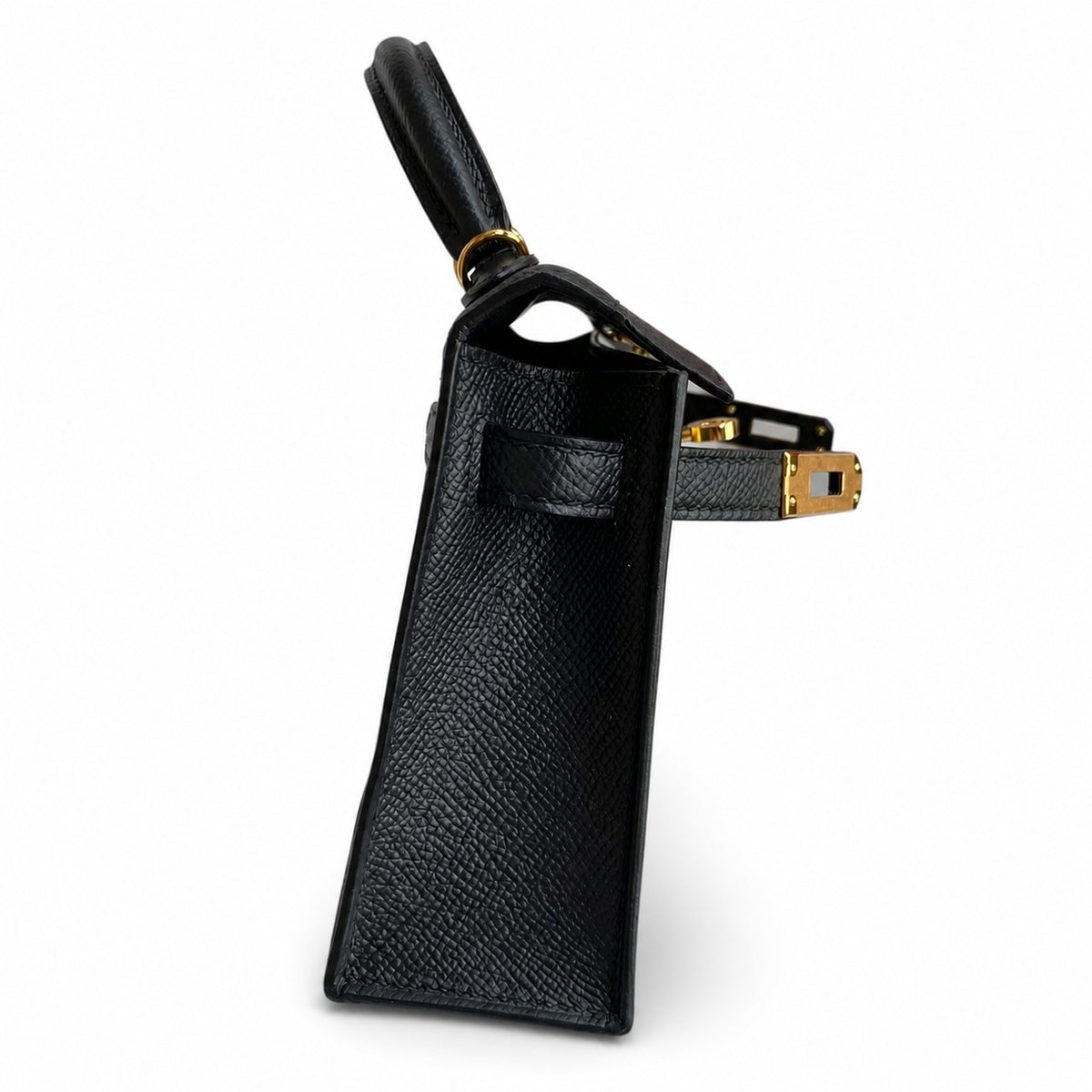 Mini Kelly II 19cm Epsom Leather Black Gold Buckle — Refined Mini Handbag