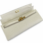 Kelly Cut 31 Clutch Epsom Leather Milkshake White — Sophisticated Evening Clutch