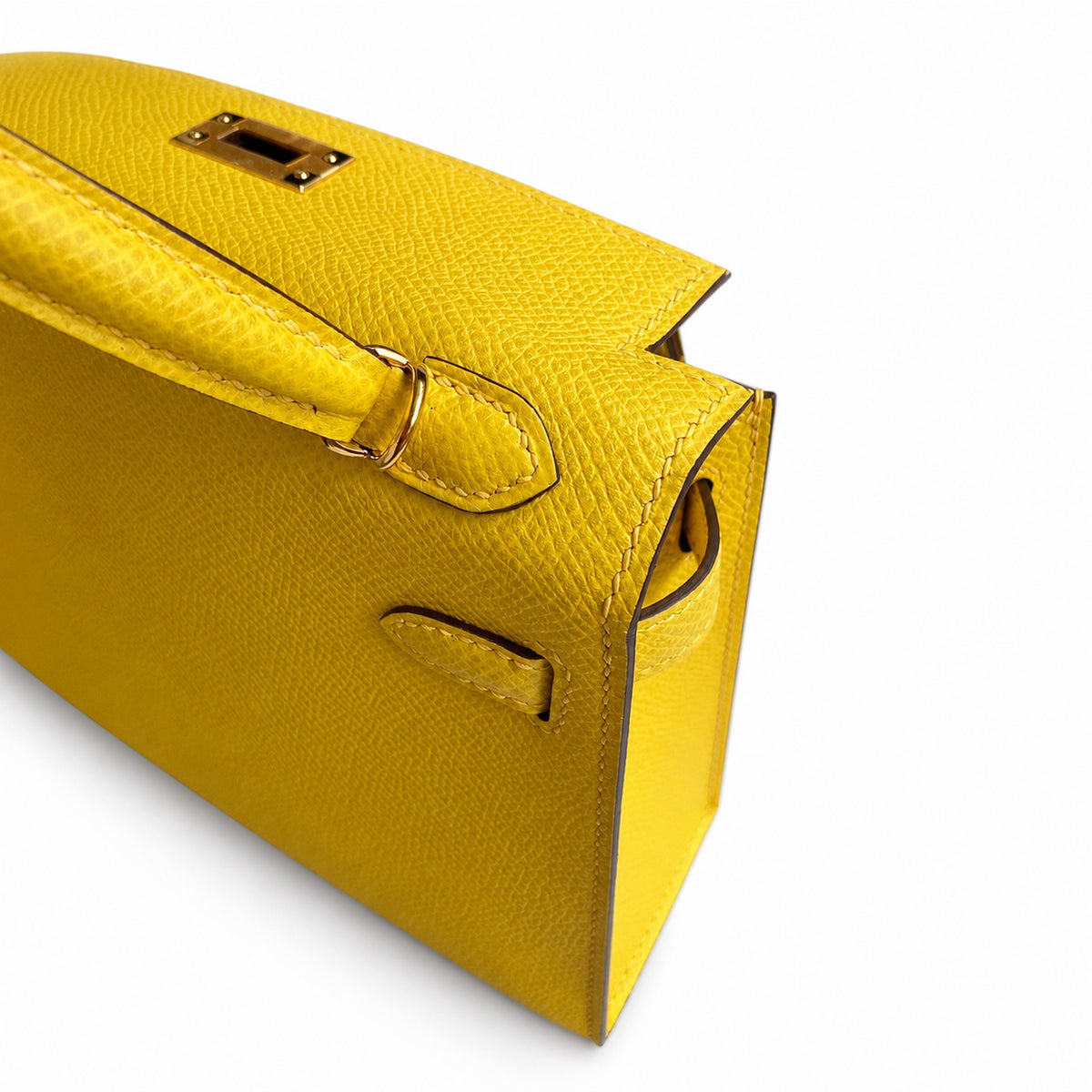 handmade Mini Kelly II 19cm imported Epsom Leather Naples Gold Buckle — Versatile Mini Carry Design