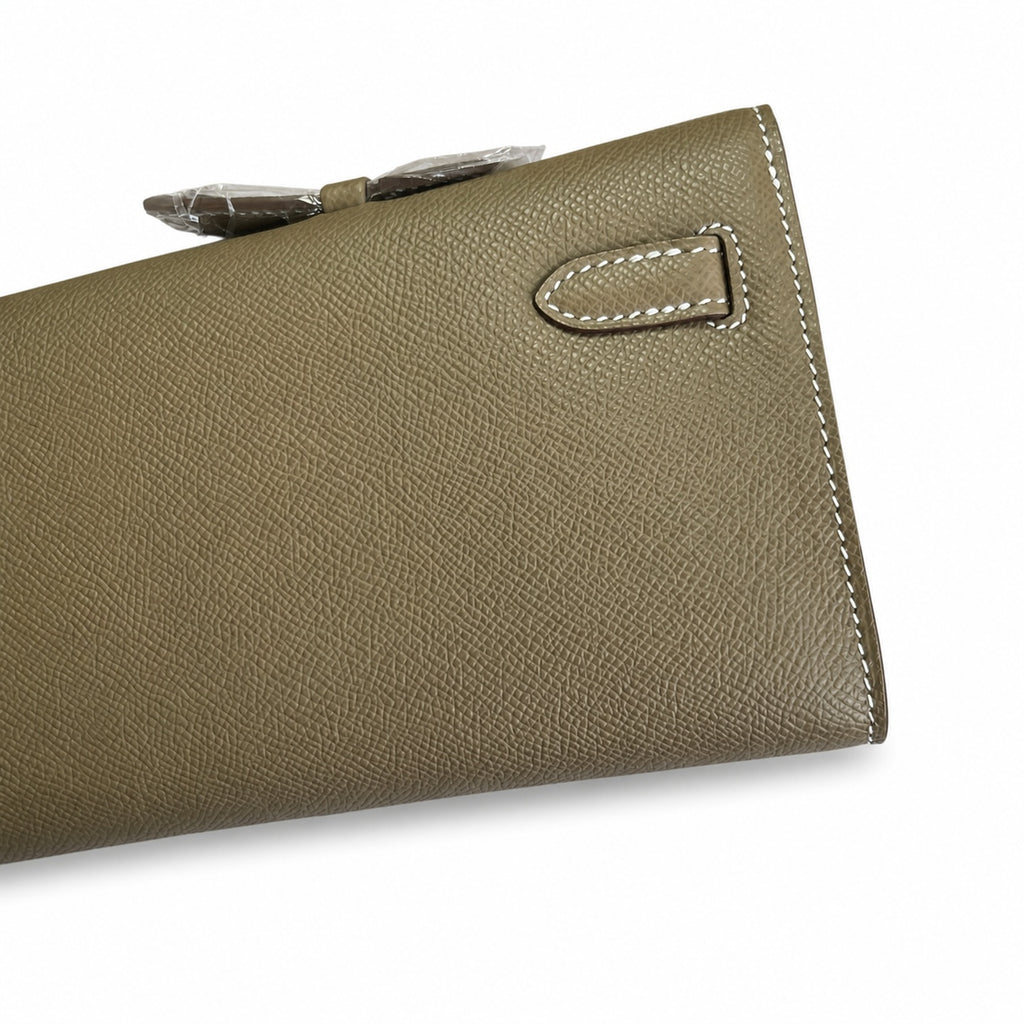 Kelly Cut 31 Clutch Epsom Leather Elephant Gray — Elegant Hand-Carry Clutch