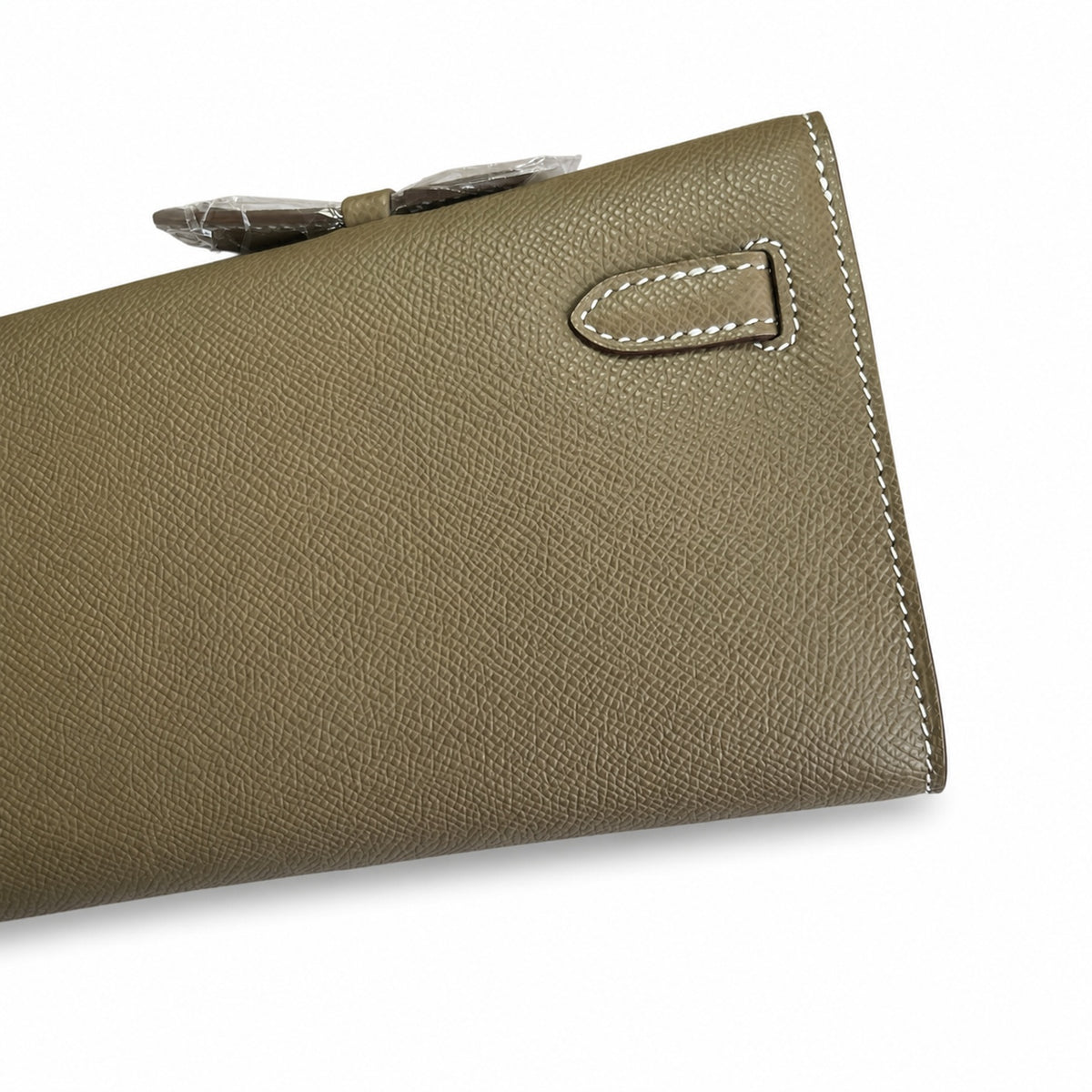 Kelly Cut 31 Clutch Epsom Leather Elephant Gray — Elegant Hand-Carry Clutch