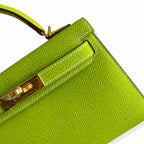 handmade Mini Kelly II 19cm imported Epsom Leather candy green Gold and Silver Buckle — Sophisticated Small-Scale Bag