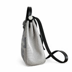 Herbag 31cm Saddle-Inspired Canvas Body with Leather Handle and Shoulder Strap — Versatile Leather-Trimmed Canvas Bag