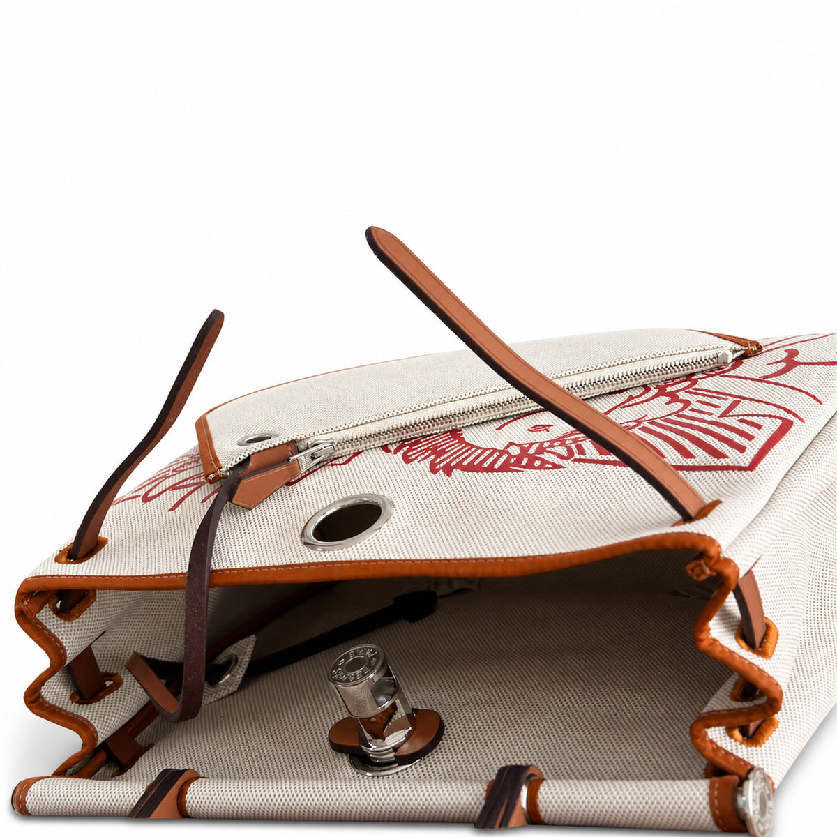Timeless Leather-Accented Canvas Carry: Herbag 31cm Saddle-Inspired Canvas Body with Leather Handle and Shoulder Strap