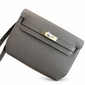 Slim Hand-Carry Design: Kelly Depeches 25cm Epsom Leather with Shoulder Strap