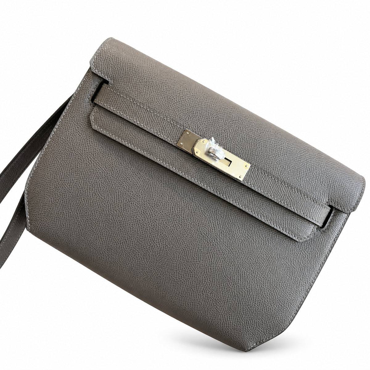 Slim Hand-Carry Design: Kelly Depeches 25cm Epsom Leather with Shoulder Strap