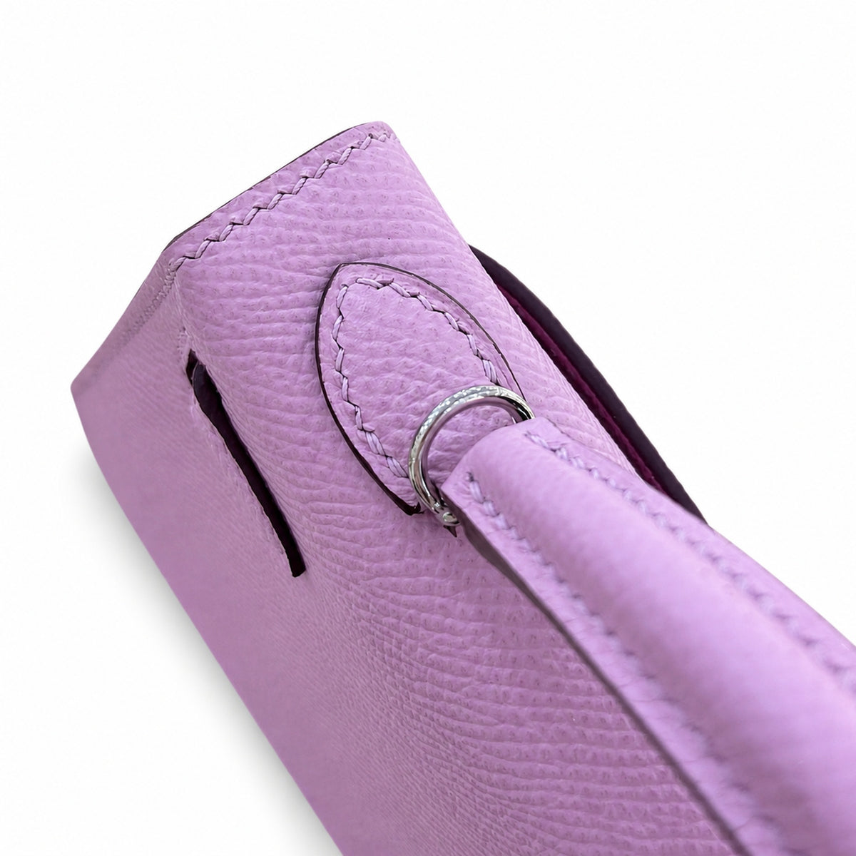 Versatile Mini Carry Design: Mini Kelly II 19cm Epsom Leather, mallow purple, Silver Buckle