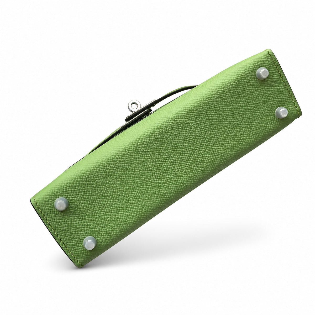 Streamlined Mini Handbag: second generation Kelly 19cm imported Epsom Leather avocado green Gold and Silver Buckle wax thread