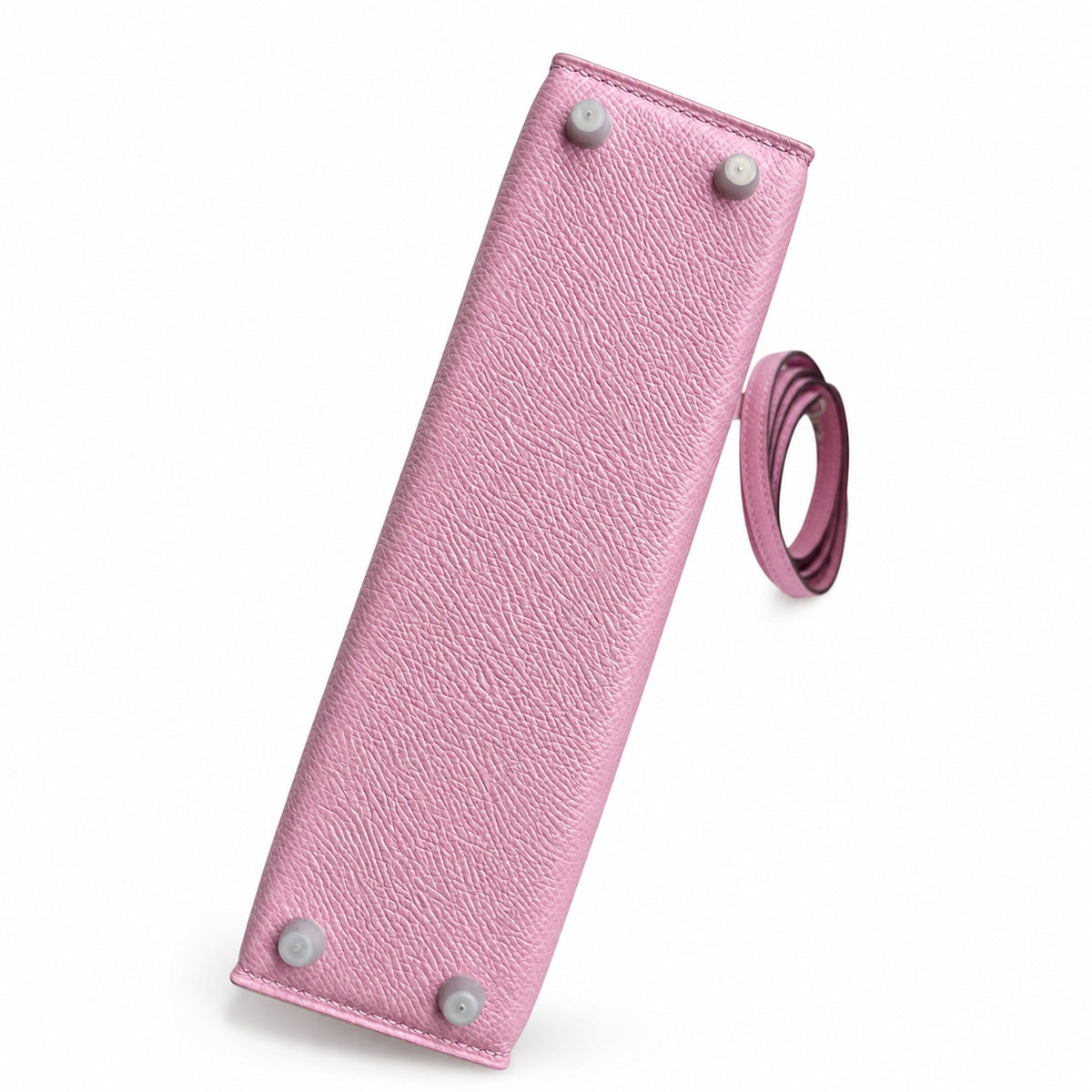 handmade Mini Kelly II 19cm imported Epsom Leather, malva purple, Silver Buckle — Sophisticated Small-Scale Bag