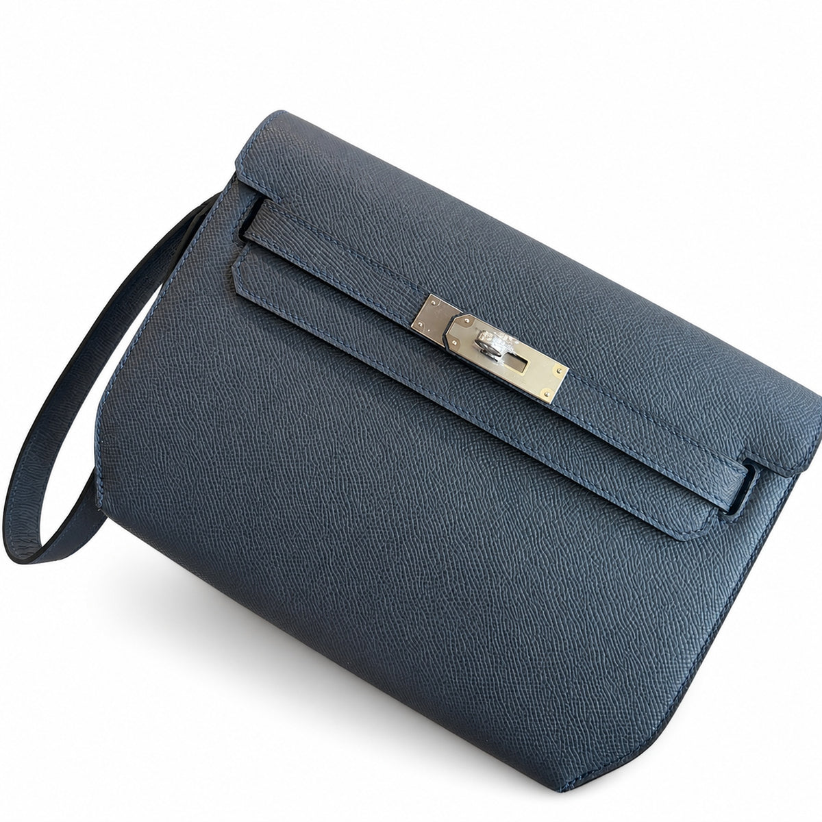 Kelly Depeches 25cm Epsom Leather with Shoulder Strap — Distinctive Clutch Silhouette