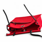 Herbag 31cm Saddle-Inspired Canvas Body with Leather Handle and Shoulder Strap — Sophisticated Canvas Carryall