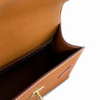Kelly desordre 20cm Golden Brown Gold Buckle Epsom handmade double sided Kelly — Versatile Two-Sided Kelly Design