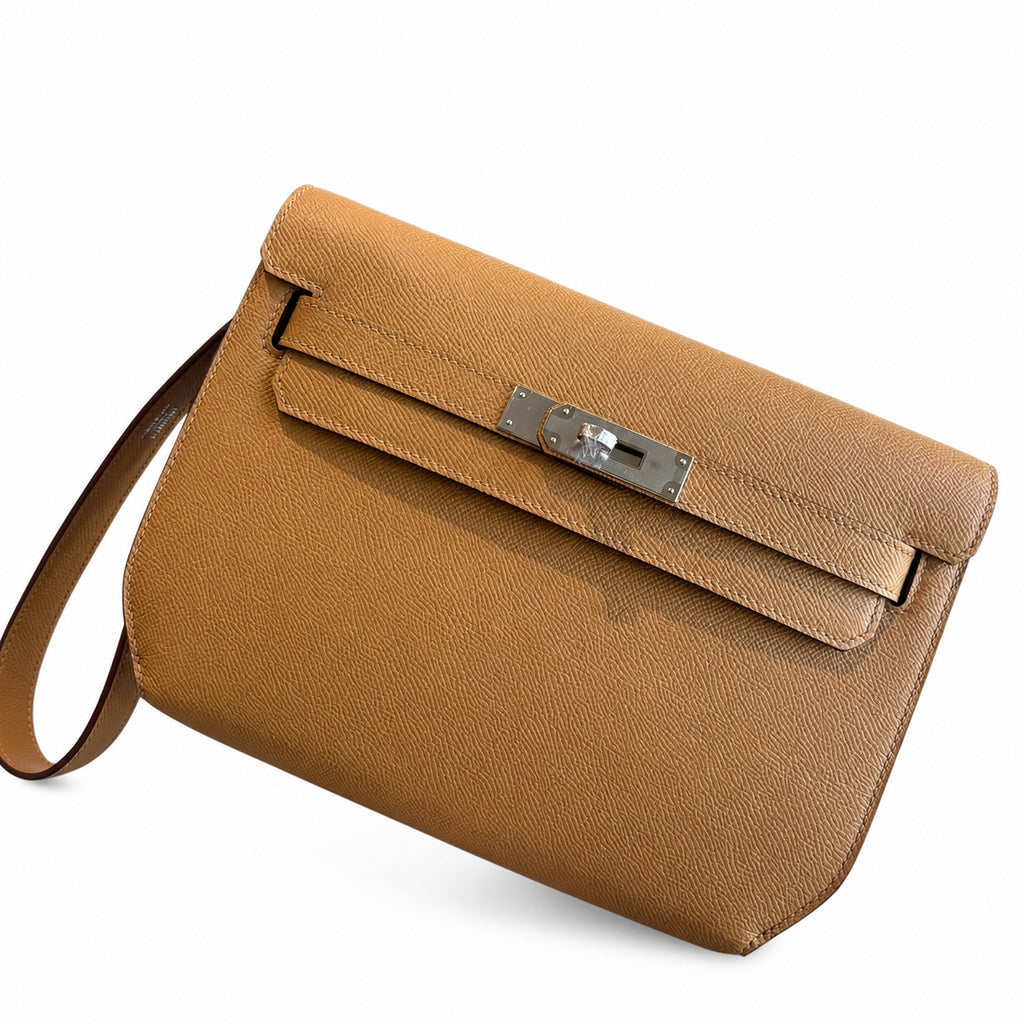Kelly Depeches 25cm Epsom Leather with Shoulder Strap — Streamlined Clutch Bag